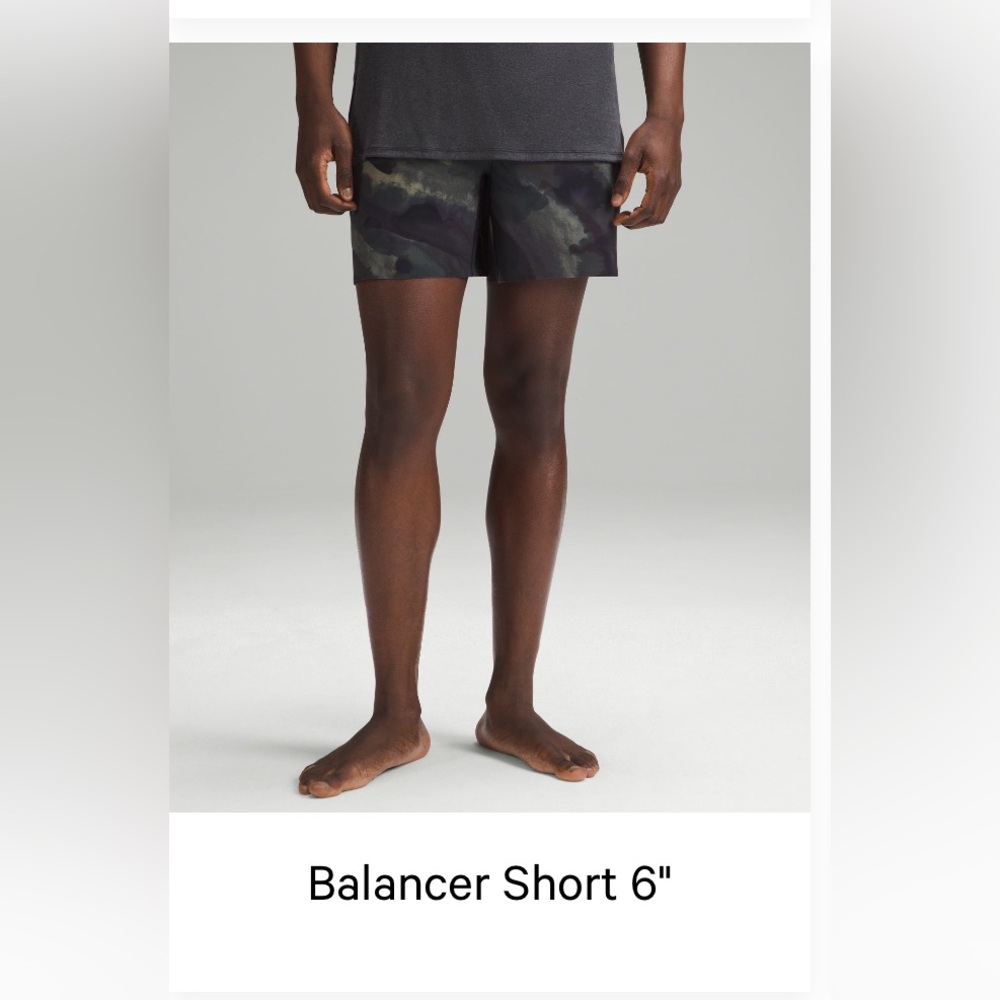 Lululemon Men Balancer Short 6 Inch Ribbon Fold 
Ink island burnside multi sz M
